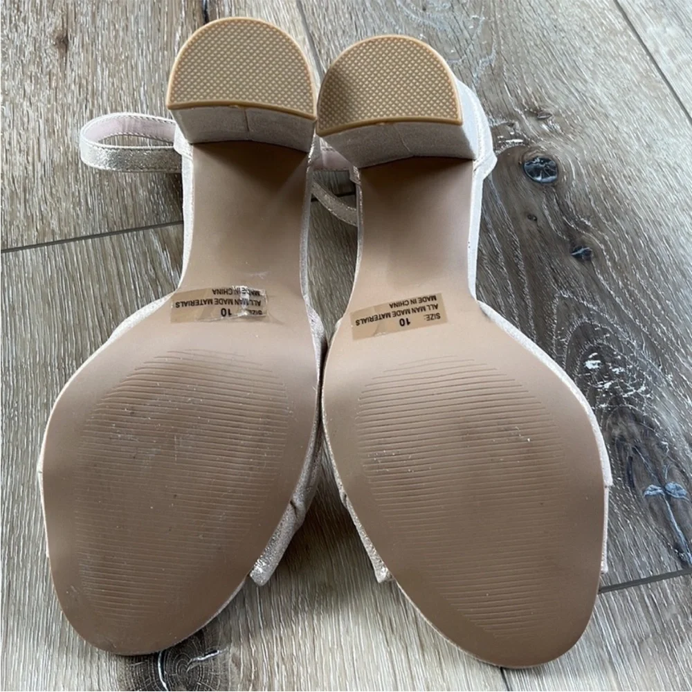 Lulus Rose Gold Block Heels with Ankle Strap